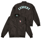 Unisex Black Crest Bomber Jacket Dual Image