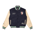 Unisex Navy Letterman Jacket Front