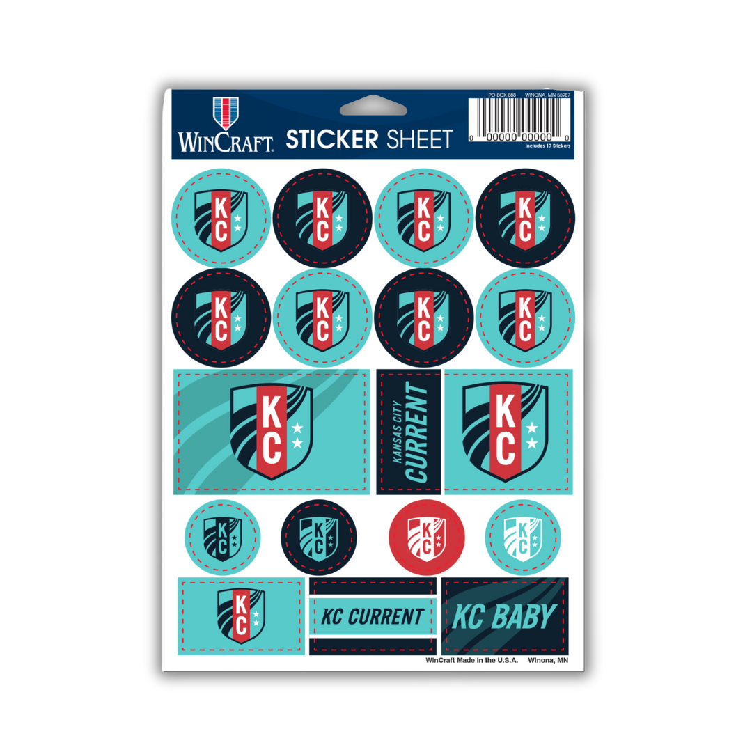KC Current Sticker Sheet Kansas City Current Team Store Kc current sticker sheet kansas city current team store