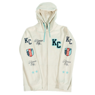 Unisex Full Zip Cream Hoodie KC Patches Front