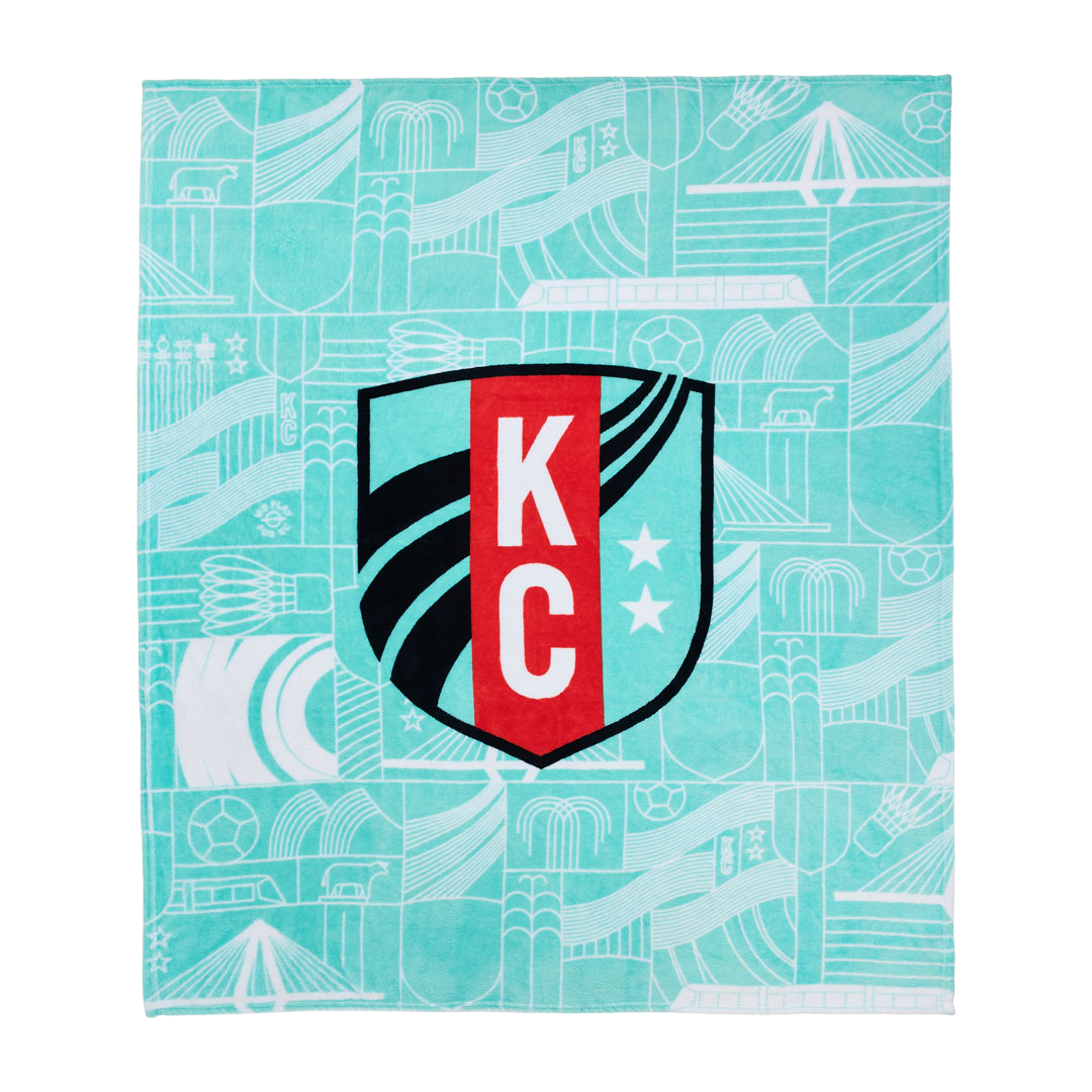 Teal Crest Throw Blanket