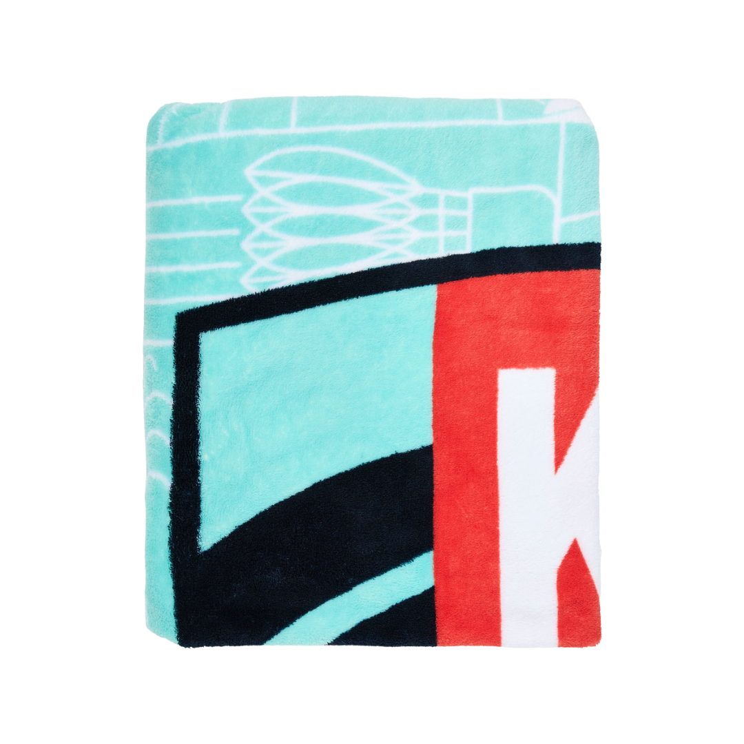 Teal Crest Throw Blanket