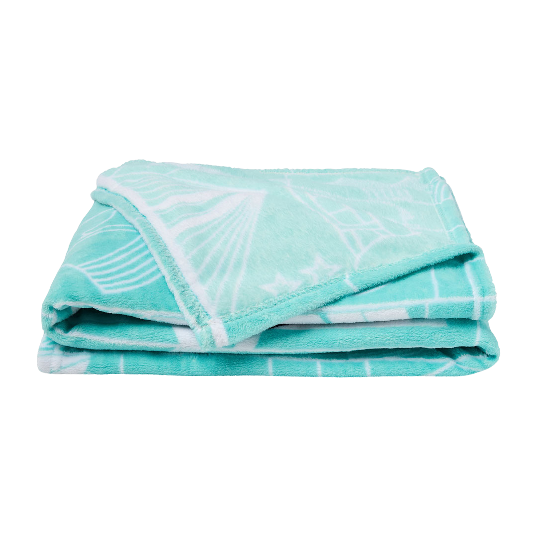 Teal Crest Throw Blanket