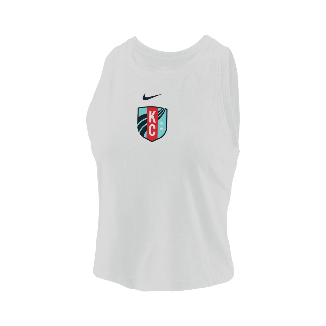 KC Current White Crop Tank