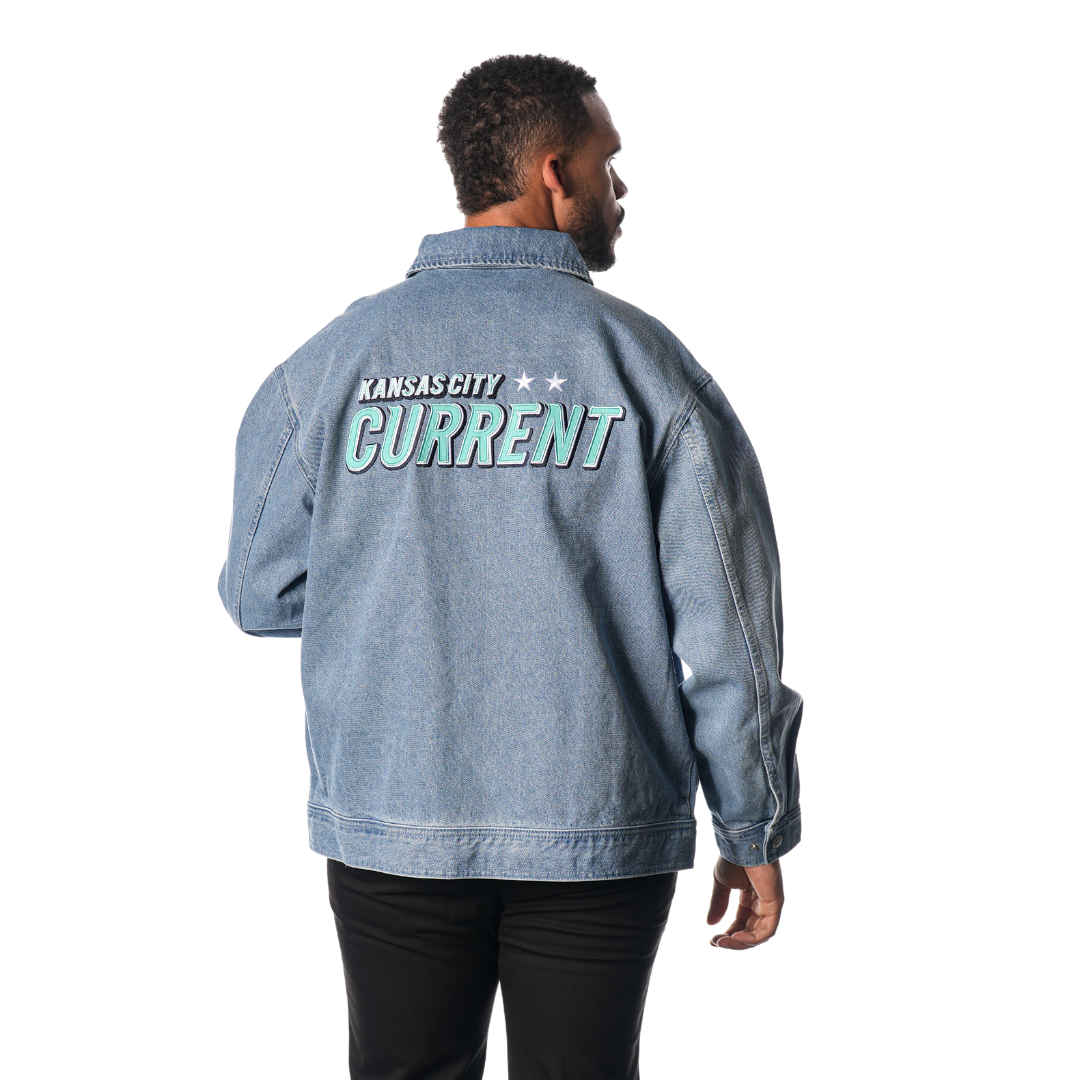 KC Current Unisex Wild Collective Denim Bomber Jacket