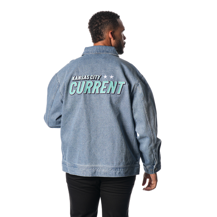 KC Current Unisex Wild Collective Denim Bomber Jacket