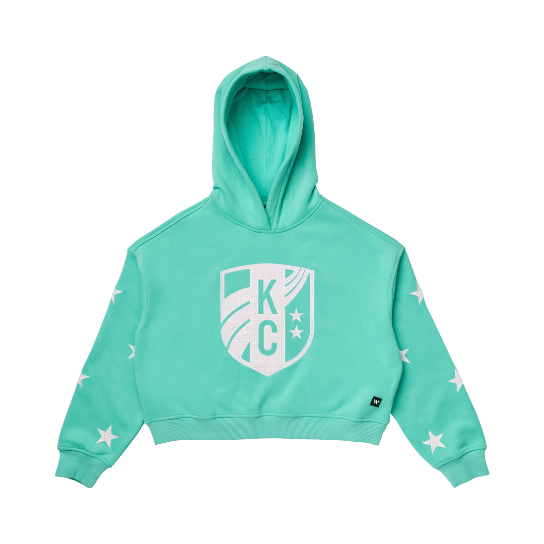Teal crop hoodie on sale