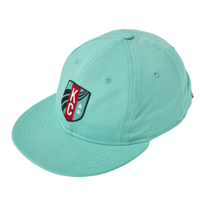 KC Current Unisex Sandlot Goods Teal Leather Flatbill